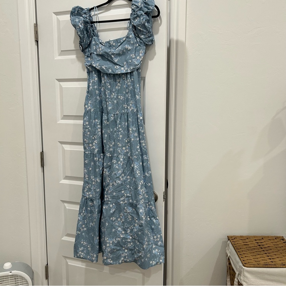 Floral Blue Maxi Dress